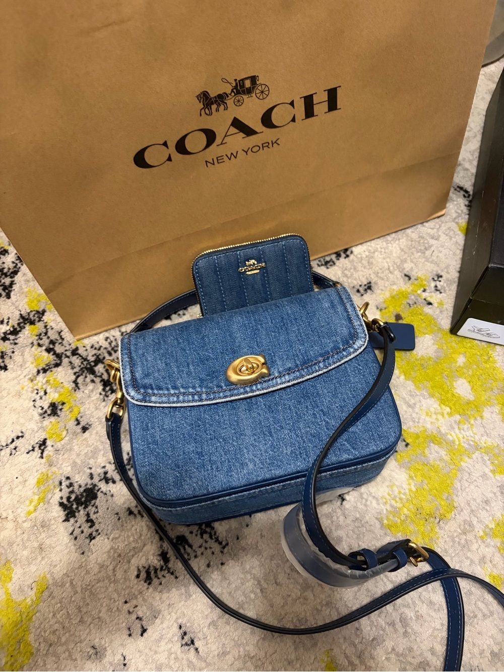 Coach Denim Cassie Turnlock Crossbody Bag